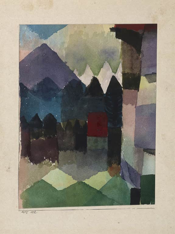 Kunstdruck „Föhn im Marc'schen Garten“ von Paul Klee