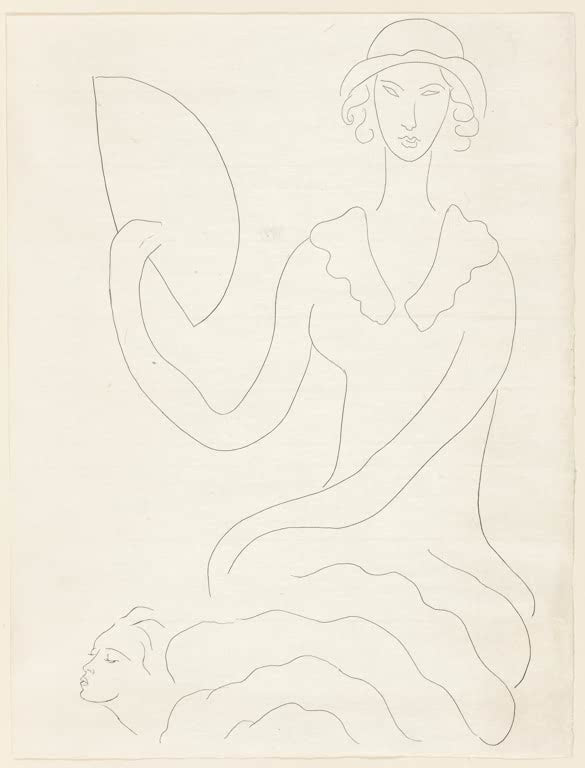 Kunstdruck „Fächer der Madame Mallarmé, Tafel 20 aus Poesies de Mallarmé“ von Henri Matisse, handgefertigt in Deutschland