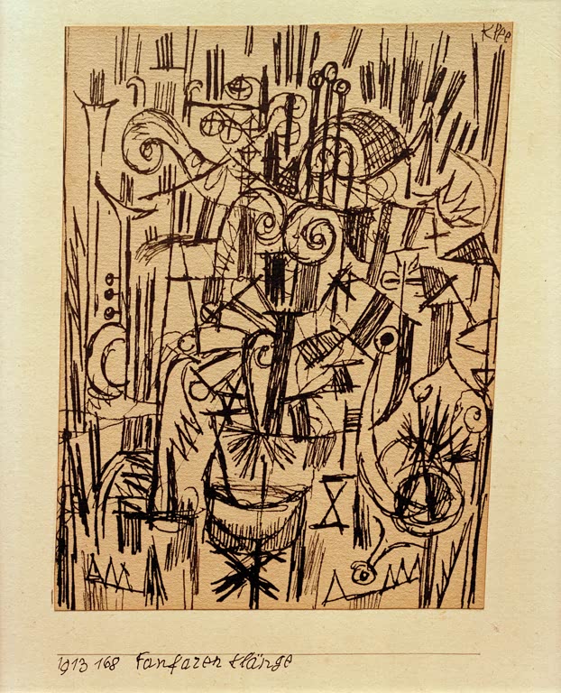 Kunstdruck „Fanfaren Klänge“ von Paul Klee, handgefertigt in Deutschland