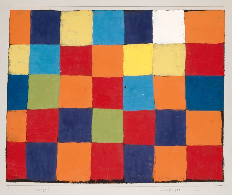 Kunstdruck Farbtafel „Qu 1“ von Paul Klee, handgefertigt in Deutschland