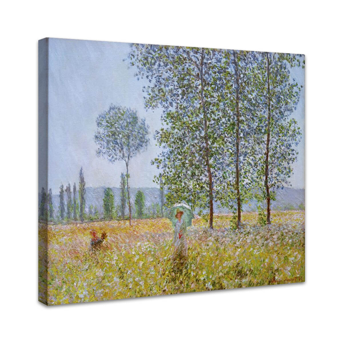 Felder im Frühling (Unter den Pappeln bei Sonne) | Claude Monet