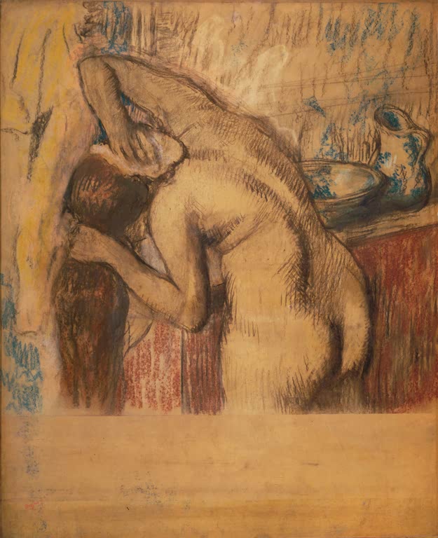Kunstdruck von „Femme a sa toilette“ von Edgar Degas, handgefertigt in Deutschland als Leinwand oder Poster erhältlich