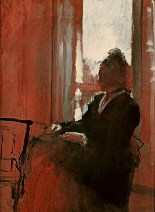 Kunstdruck von „Femme à la fenêtre“ von Edgar Degas, handgefertigt in Deutschland als Leinwand oder Poster erhältlich
