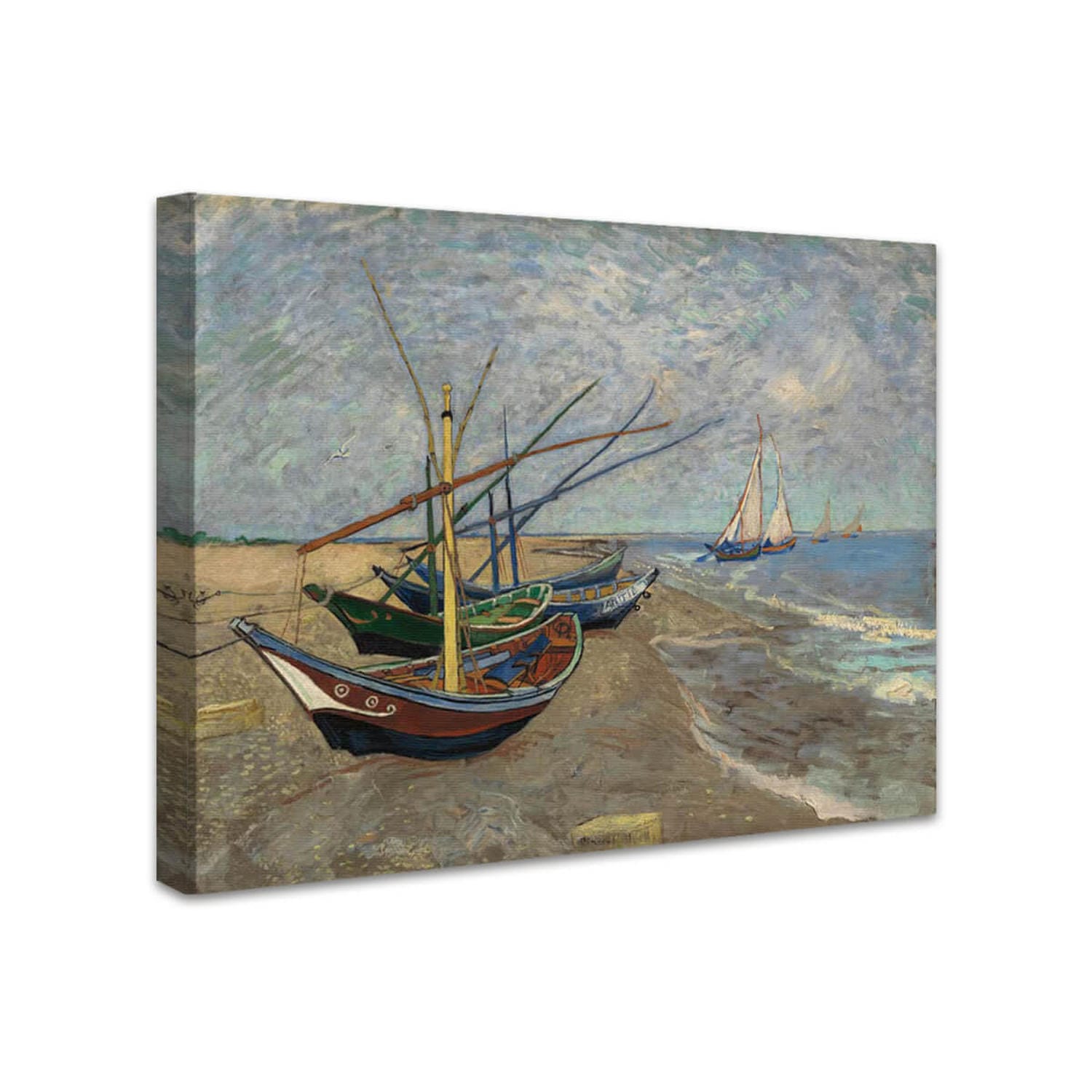 Fischerboote am Strand von Les Saintes-Maries-de-la-Mer | Vincent van Gogh
