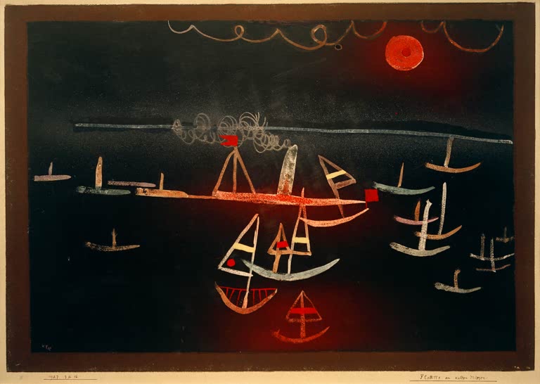 Kunstdruck „Flottille am kalten Morgen“ von Paul Klee, handgefertigt in Deutschland