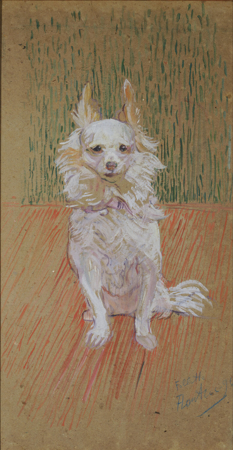 Das Gemälde „Follette“ von Henri de Toulouse-Lautrec zeigt die Pariser Tänzerin in lebendiger Pose. Mit kräftigen Farben und einem charakteristischen, modernen Stil fängt der Künstler die Dynamik und Eleganz des Pariser Nachtlebens der Belle Époque perfekt ein.