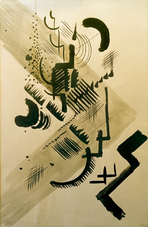 Kunstdruck des Gemäldes „Formen I“ von August Macke. Hochwertig in Deutschland von Hand gefertigt, erhältlich als Poster oder Leinwand und optional gerahmt.