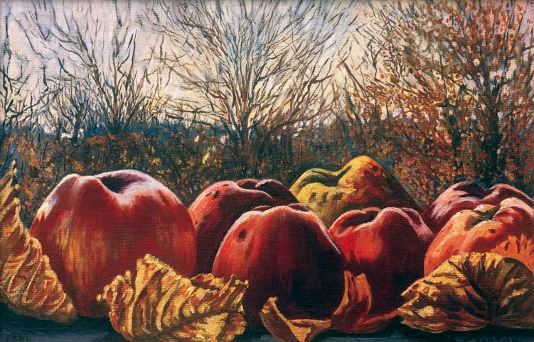 Kunstdruck „Früchte im Herbst“ von Charley Toorop mit herbstlichem Früchtestillleben