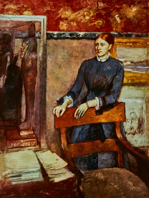 Kunstdruck des Gemäldes Fräulein Hélène Rouart von Edgar Degas mit dem Porträt von Hélène Rouart.