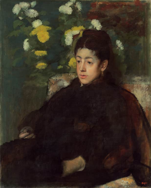 Kunstdruck des Gemäldes Fräulein Malo von Edgar Degas mit dem Porträt von Fräulein Malo.