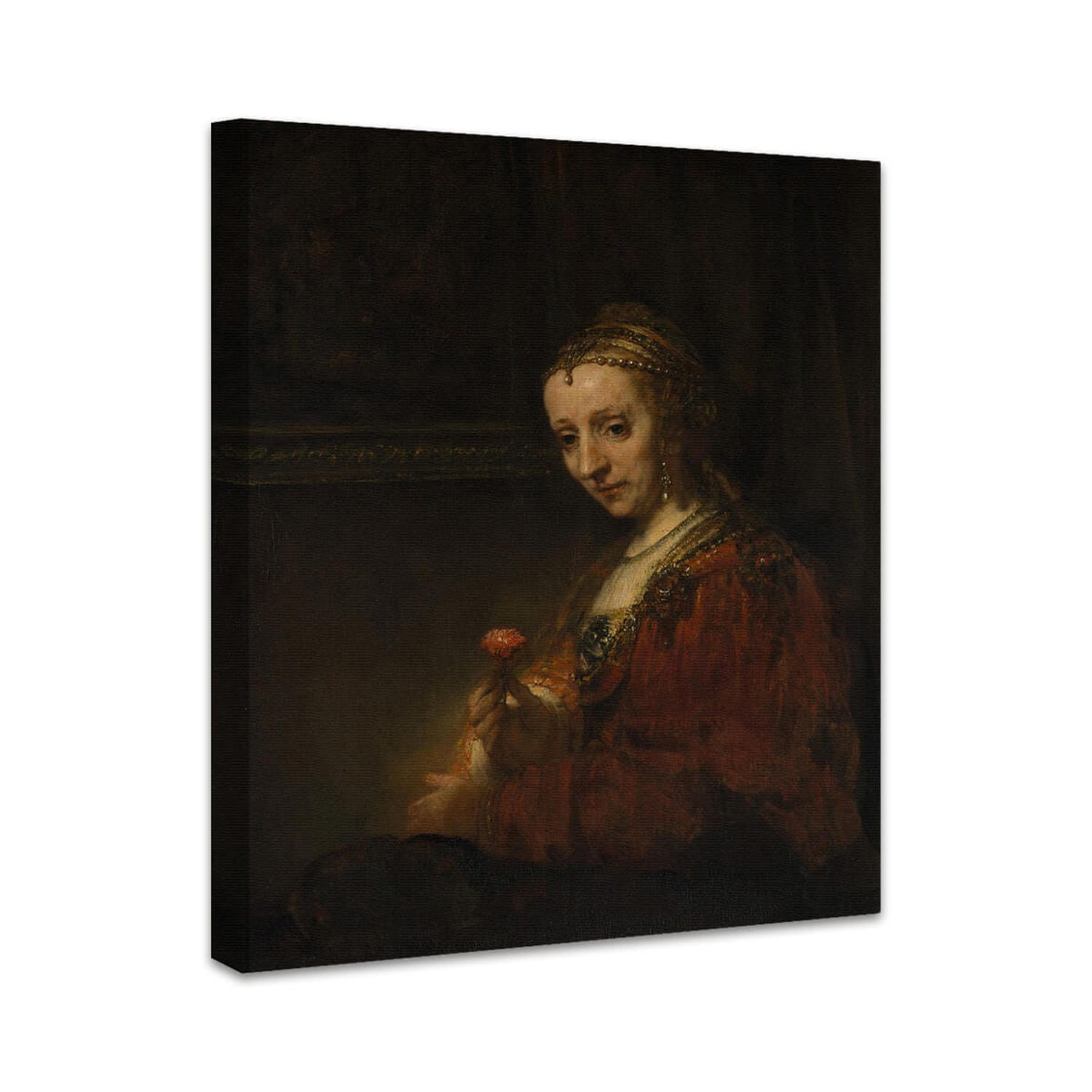 Frau mit einer Rose | Rembrandt van Rijn
