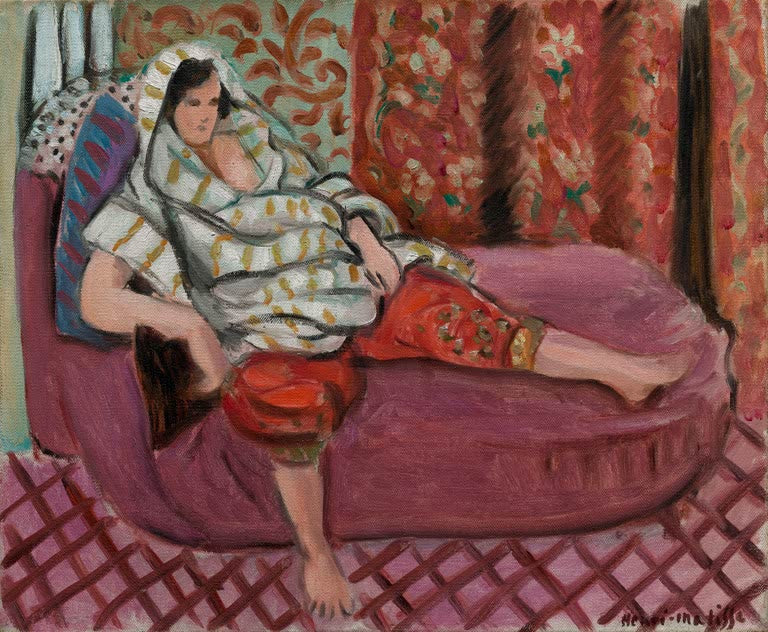 Kunstdruck „Frau auf dem Rosendivan“ von Henri Matisse, handgefertigt in Deutschland