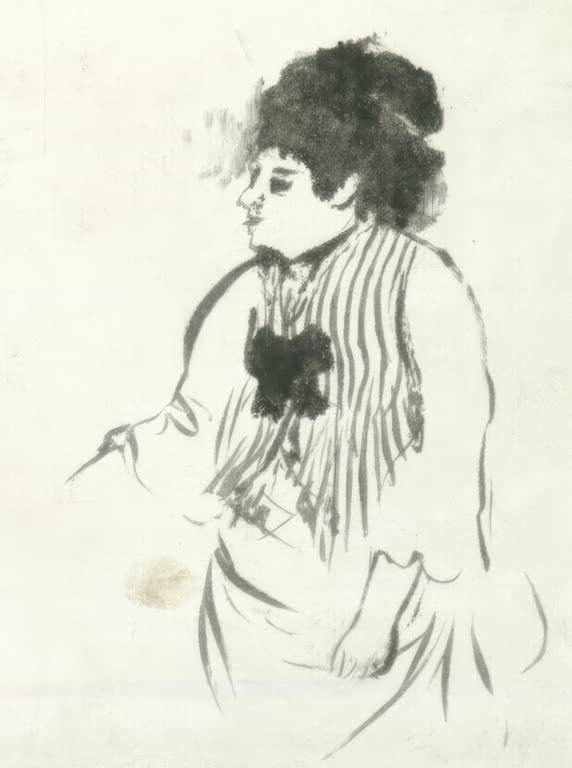 Kunstdruck des Gemäldes Frau halbfigurig von Edgar Degas mit der Darstellung einer Frau als Halbfigur.