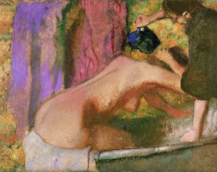 Kunstdruck von „Frau im Bad“ von Edgar Degas, handgefertigt in Deutschland als Leinwand oder Poster erhältlich