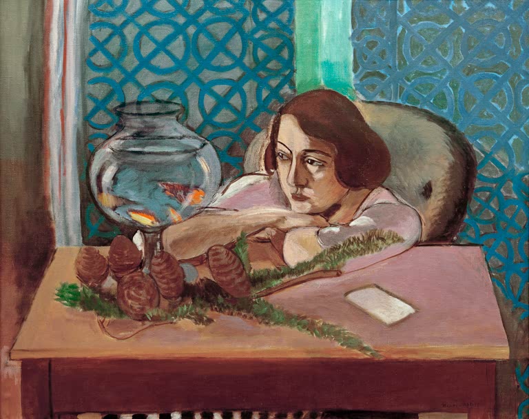 Kunstdruck „Frau mit Goldfischglas“ von Henri Matisse, handgefertigt in Deutschland