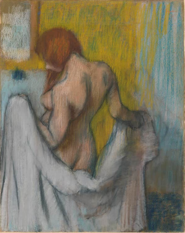 Kunstdruck von „Frau mit einem Handtuch“ von Edgar Degas, handgefertigt in Deutschland als Leinwand oder Poster erhältlich