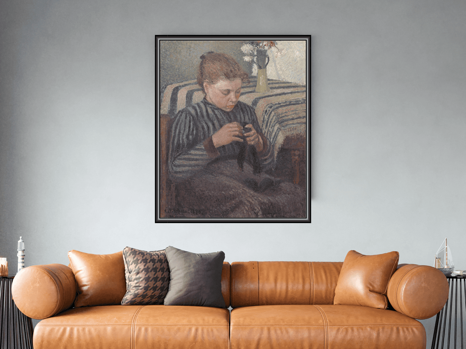 Frau beim Ausbessern | Camille Pissarro