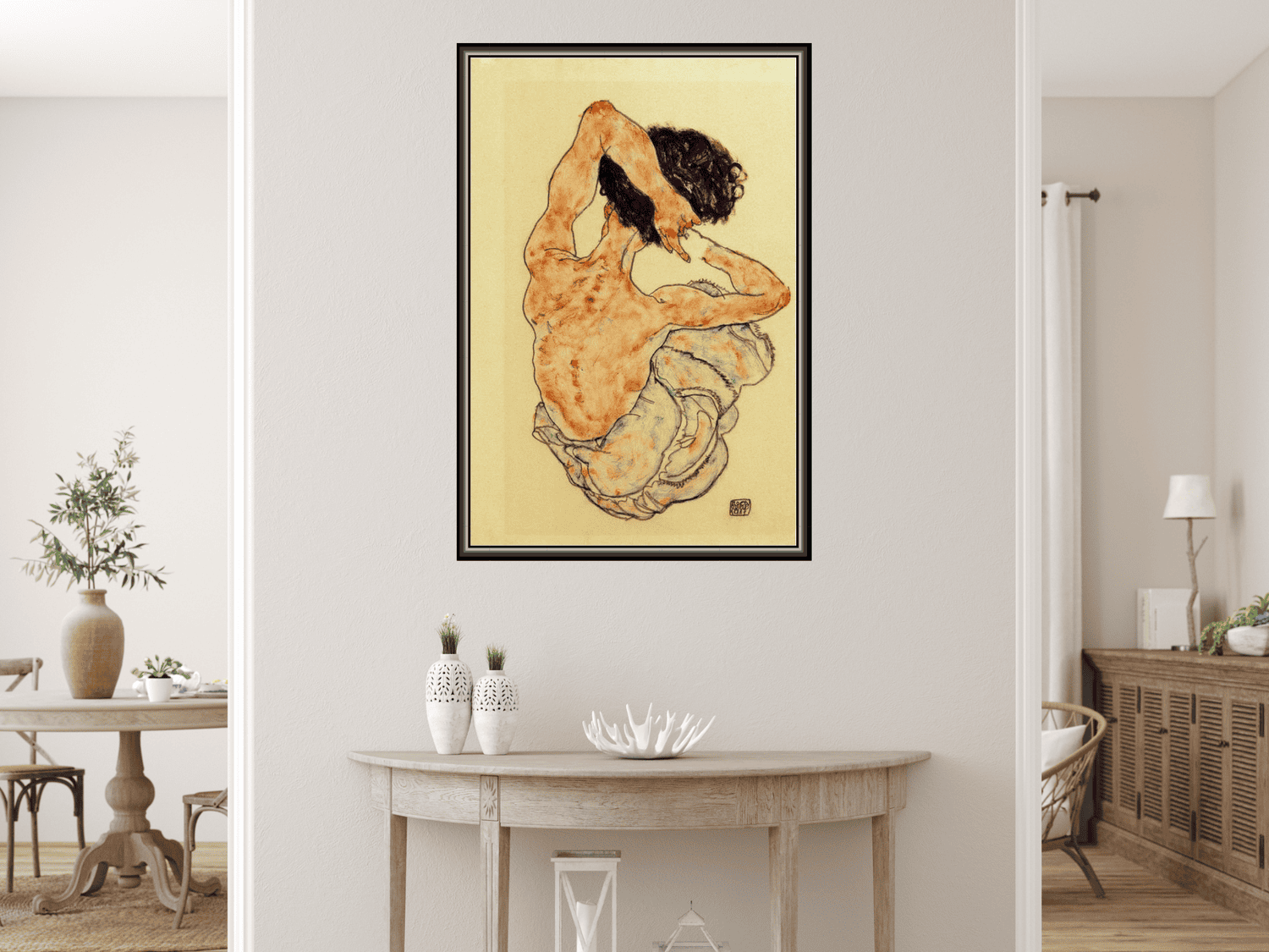 Frauenakt von hinten gesehen | Egon Schiele