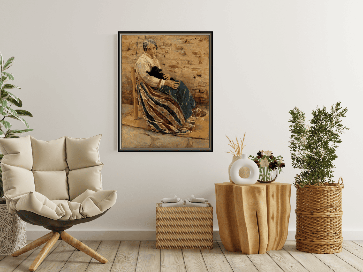 Frau mit einer Katze | Max Liebermann