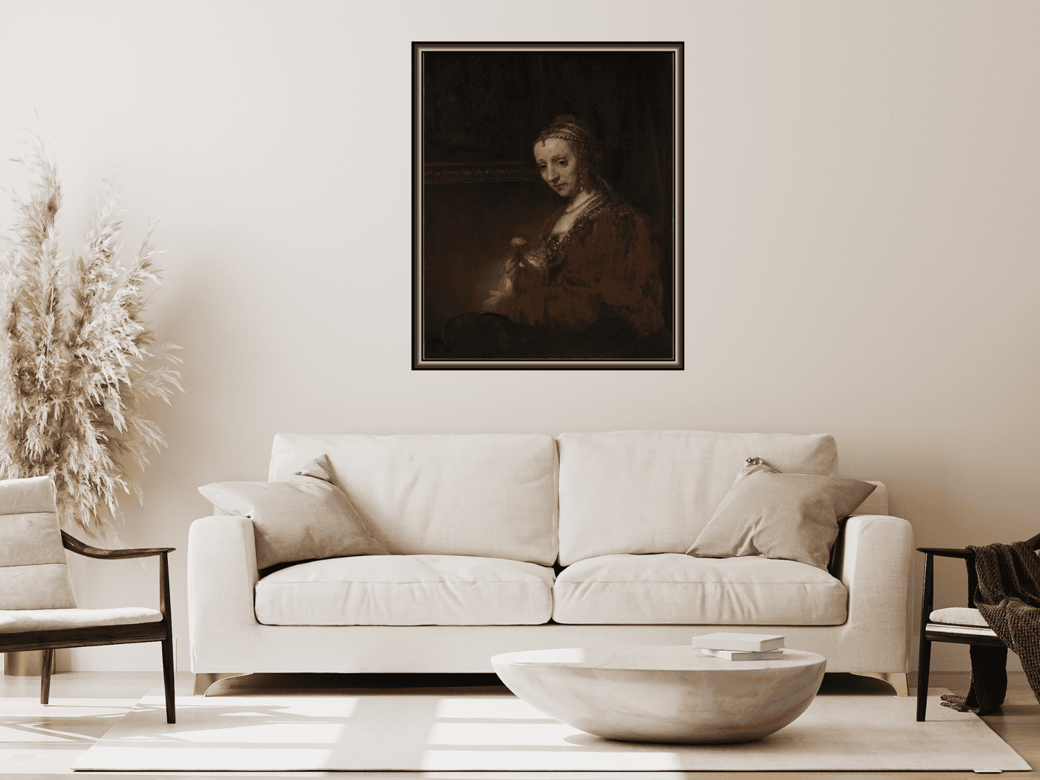 Frau mit einer Rose | Rembrandt van Rijn