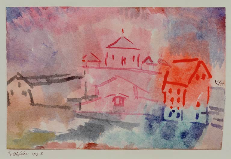 Kunstdruck „Friedhofsbau“ von Paul Klee, handgefertigt in Deutschland