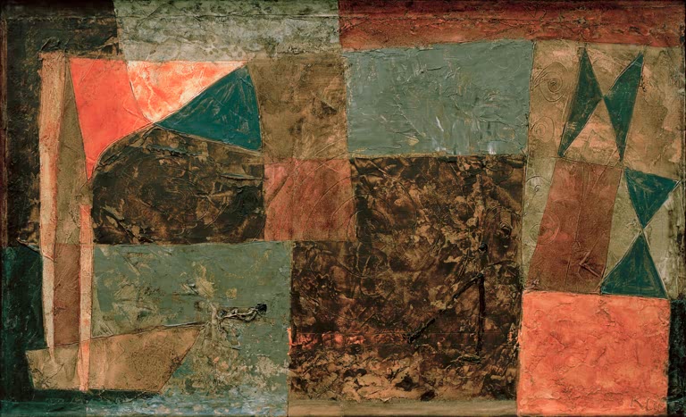 Kunstdruck „Gang zum Schiff“ von Paul Klee mit abstrakter Darstellung eines Weges zum Schiff

