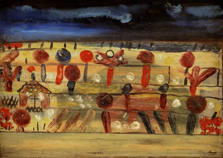 Kunstdruck „Garten in der Ebene II (mit dem Gartenhäuschen)“ von Paul Klee, handgefertigt in Deutschland