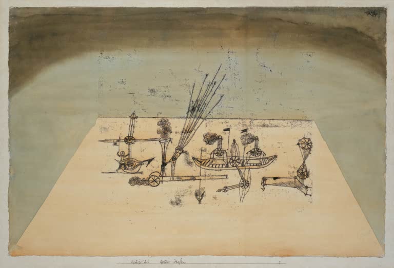 Kunstdruck „Gelber Hafen“ von Paul Klee, handgefertigt in Deutschland
