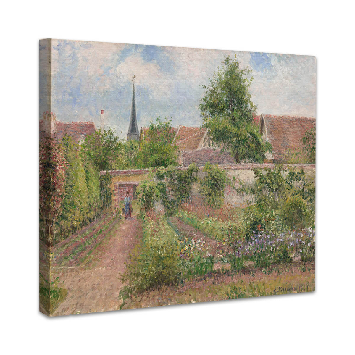 Gemüsegarten, bedeckter Morgen, Eragny | Camille Pissarro