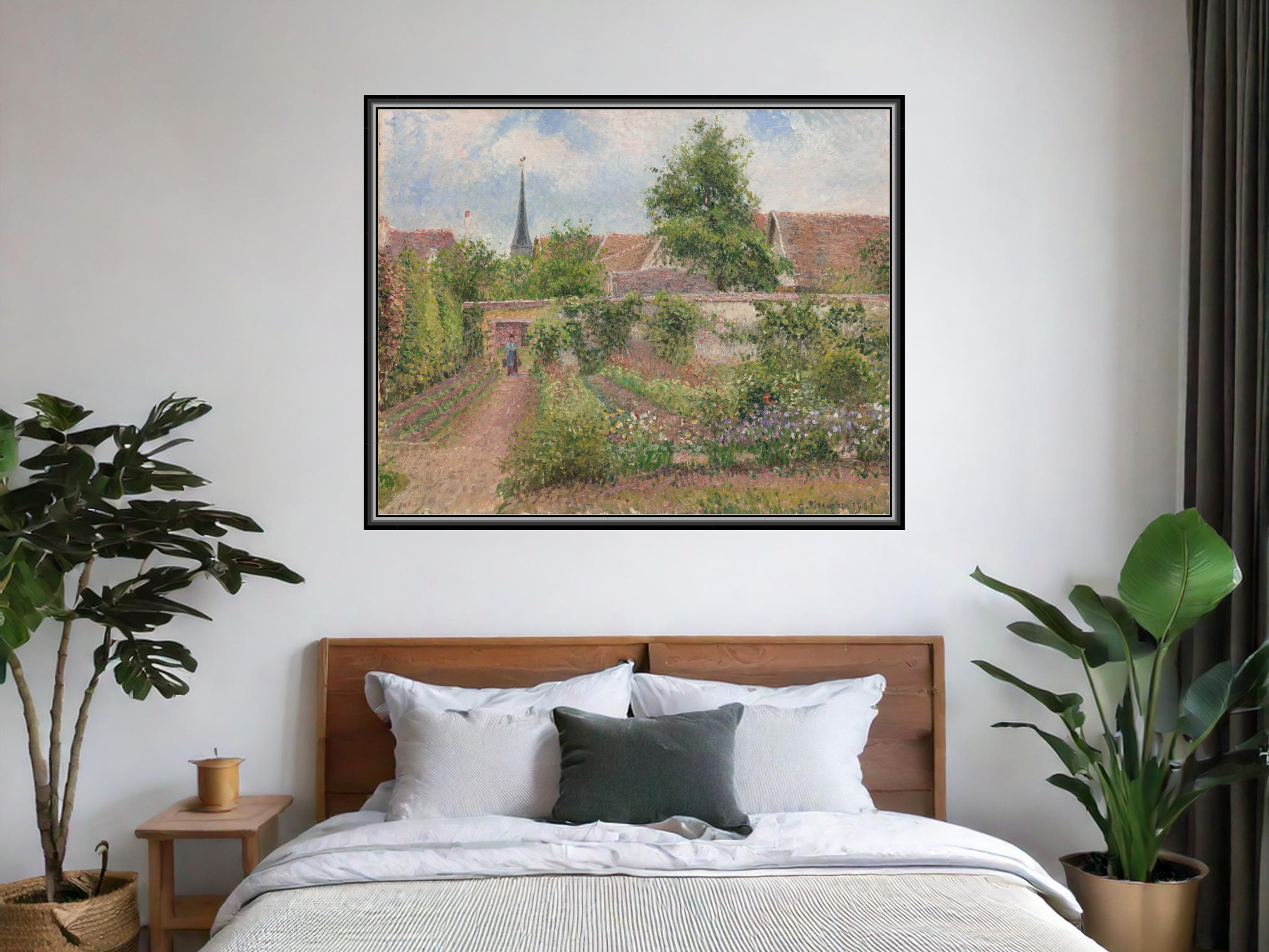 Gemüsegarten, bedeckter Morgen, Eragny | Camille Pissarro