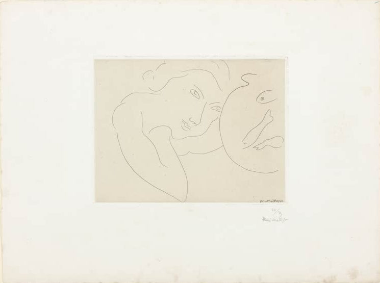 Kunstdruck „Geneigter Kopf und Fischglas“ von Henri Matisse, handgefertigt in Deutschland