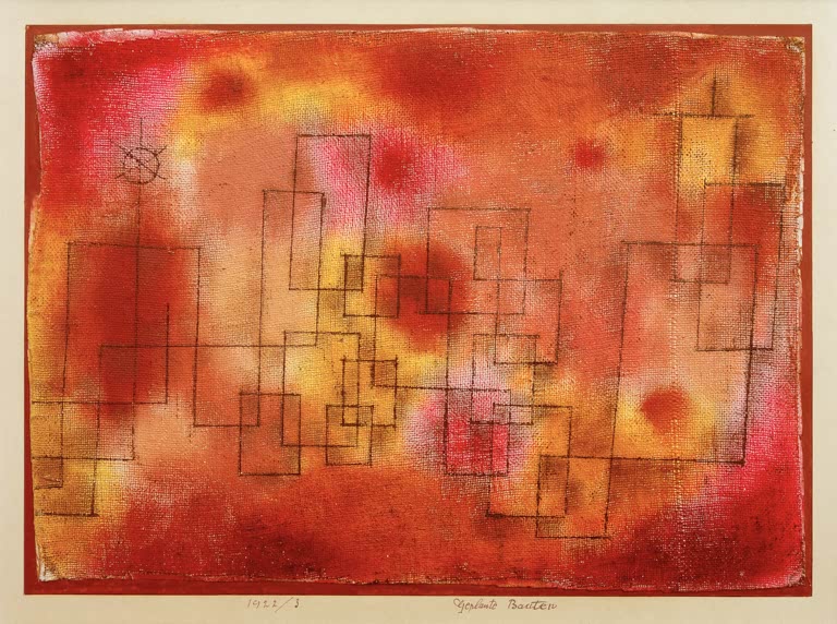 Kunstdruck „Geplante Bauten“ von Paul Klee, handgefertigt in Deutschland