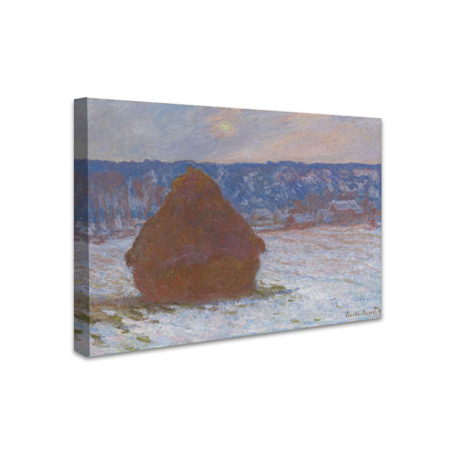 Getreideschober (Schneeeffekt, Bewölkter Tag) | Claude Monet