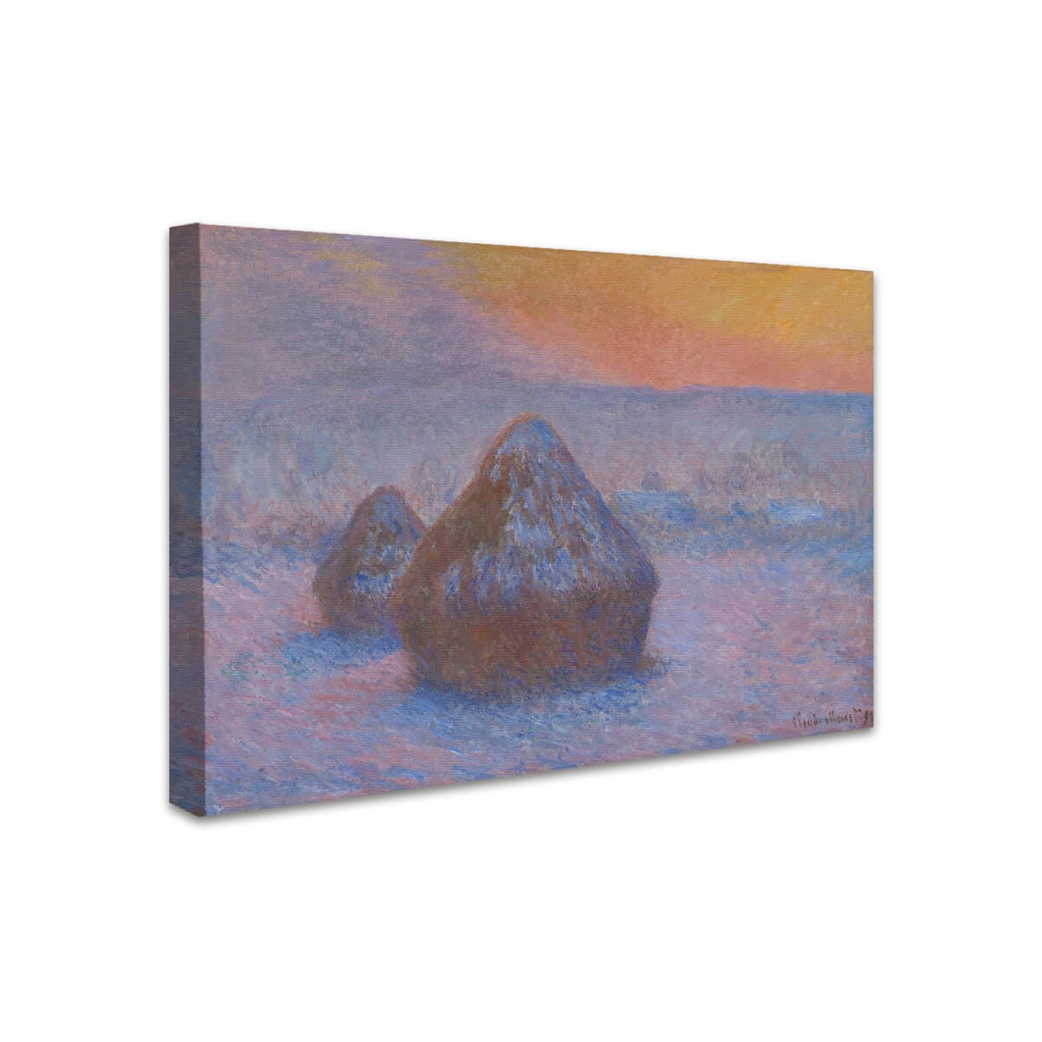 Getreideschober (Sonnenuntergang, Schneeeffekt) | Claude Monet
