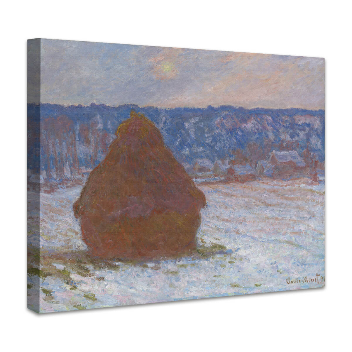 Getreideschober (Schneeeffekt, Bewölkter Tag) | Claude Monet