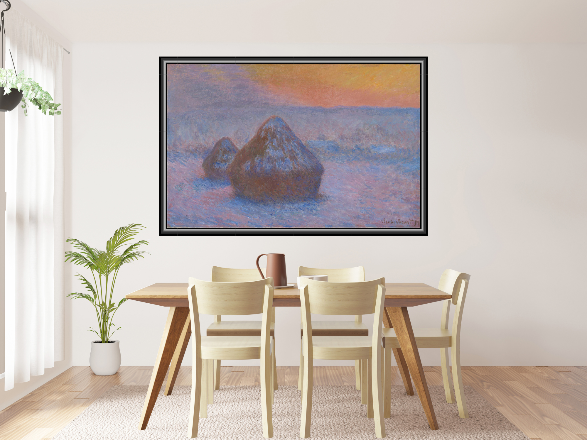Getreideschober (Sonnenuntergang, Schneeeffekt) | Claude Monet
