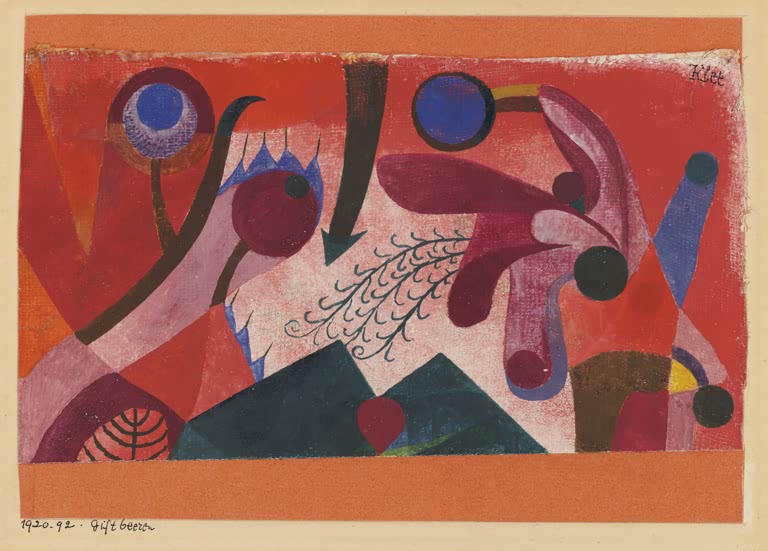 Kunstdruck „Giftige Beeren“ von Paul Klee mit abstrakter Darstellung von Beeren und charakteristischer Farbgestaltung
