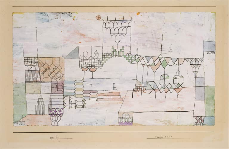 Kunstdruck „Großer Saal für Sänger“ von Paul Klee, handgefertigt in Deutschland