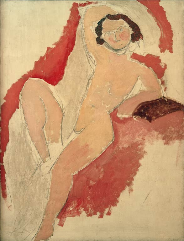 Kunstdruck des Gemäldes Großer sitzender Akt – Brouty von Henri Matisse, handgefertigt in Deutschland als Poster oder Leinwand erhältlich