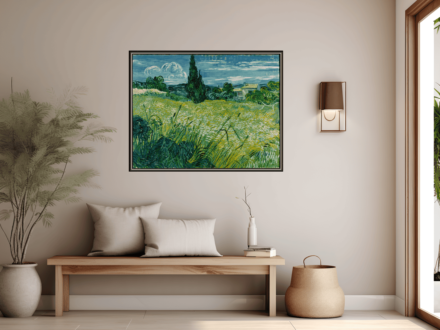 Grünes Weizenfeld mit Zypresse | Vincent van Gogh