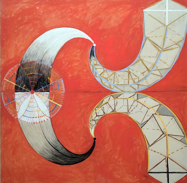 Kunstdruck „Gruppe IX SUW, Der Schwan Nr. 9“ von Hilma af Klint mit abstrakter, symbolischer Komposition
