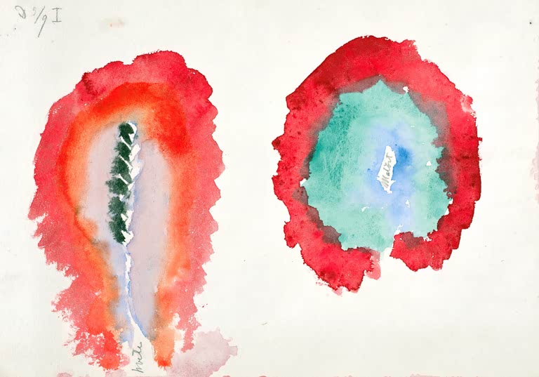 Kunstdruck „Gruppe I, Nr. 7. Ursprüngliches Chaos“ von Hilma af Klint mit abstrakter, symbolischer Komposition