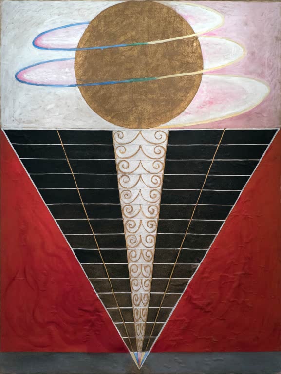 Kunstdruck „Gruppe X, Nr. 2, Altarbild“ von Hilma af Klint mit abstrakter, geometrischer und symbolischer Komposition