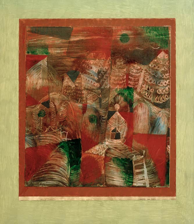 Kunstdruck „Hütte am Berg“ von Paul Klee, handgefertigt in Deutschland