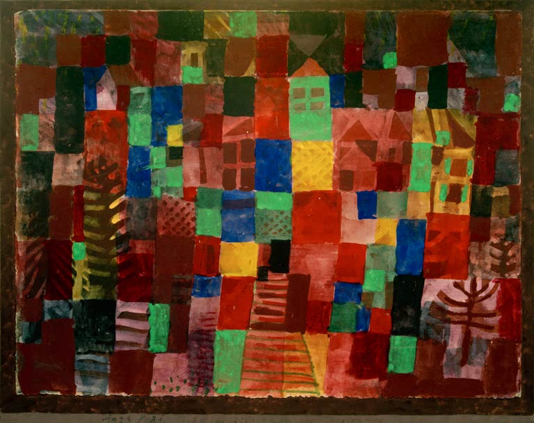 Kunstdruck „Häuser mit Treppenweg“ von Paul Klee, handgefertigt in Deutschland