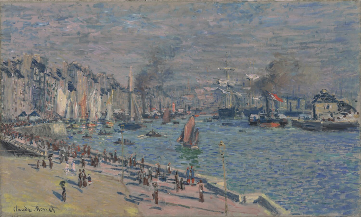 „Hafen von Le Havre“ von Claude Monet zeigt den Hafen von Le Havre in sanften, impressionistischen Farben. Das Gemälde fängt die lebendige Atmosphäre des Hafens mit seinen Booten, dem Wasser und dem weichen Licht ein. Monets charakteristische Pinselstriche bringen die Szenerie zum Leben.