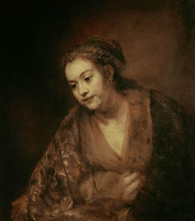 Kunstdruck Halbfigur einer Frau von Rembrandt van Rijn


