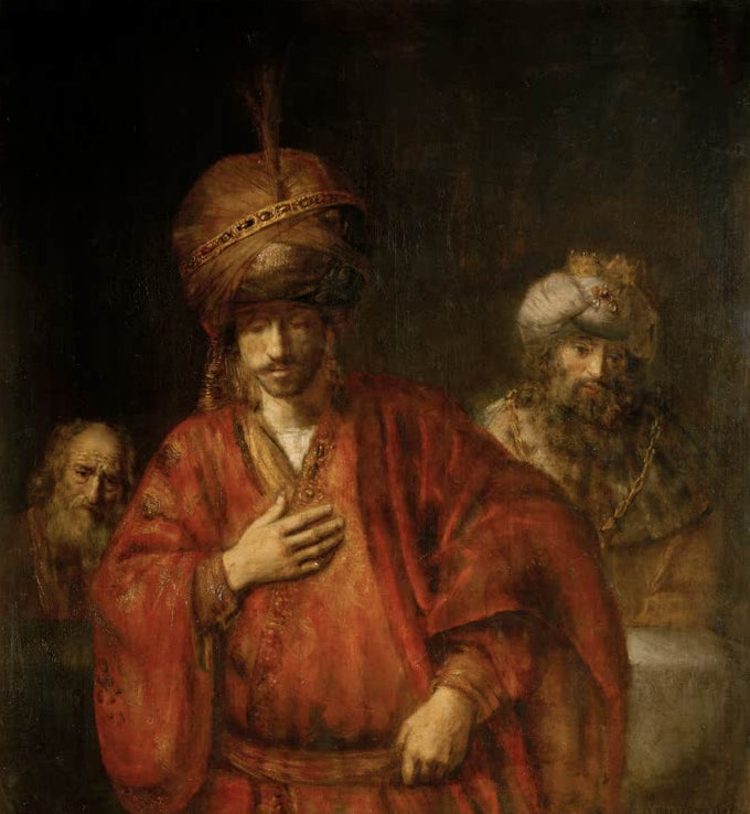 Kunstdruck Haman in Ungnade von Rembrandt van Rijn