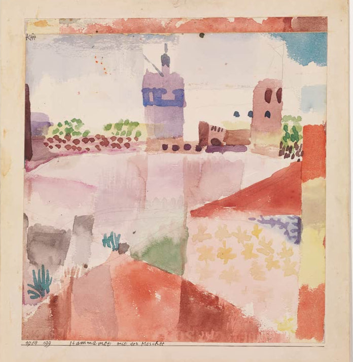 Kunstdruck „Hammamet mit der Moschee“ von Paul Klee

