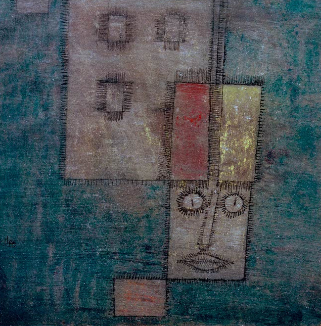 Kunstdruck „Hausgeist“ von Paul Klee mit abstrakter, geheimnisvoller Figurenkomposition